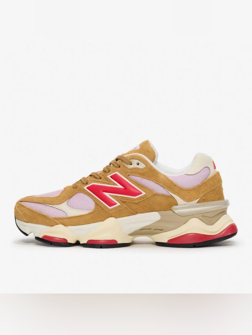 New Balance 9060 U9060GEA Tan Red Sneakers Women 9.5 Rare Color Combo